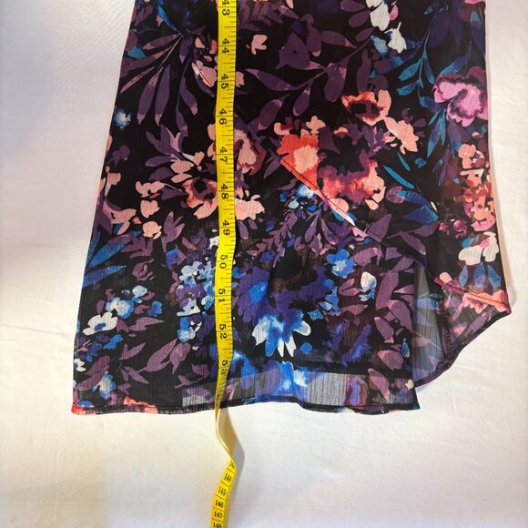 GUESS Multicolor Floral Long-Sleeve Wrap Dress - Size 6 - Picture 10 of 13